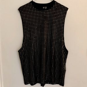 ASOS DESIGN black / gold studded tank top Size Small
